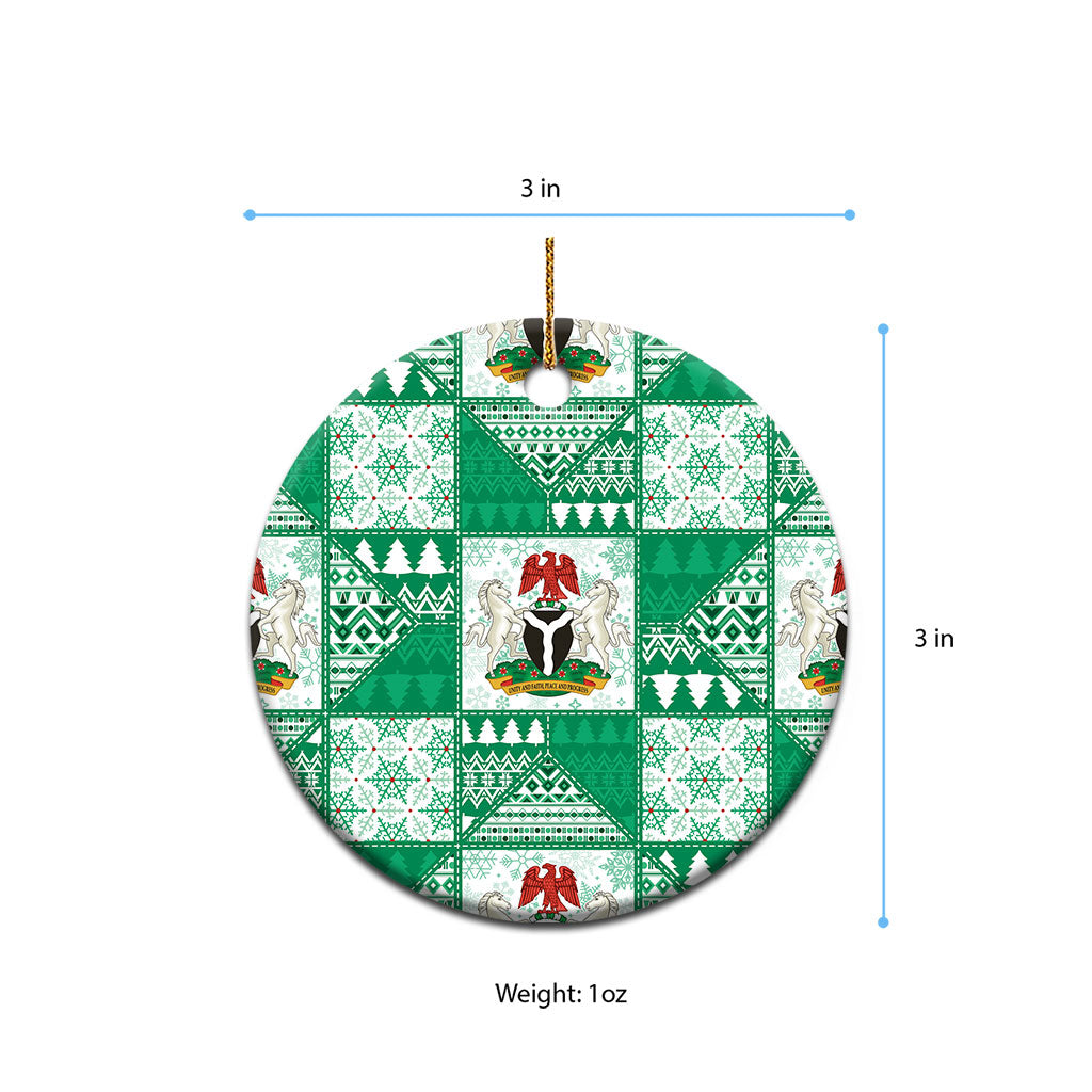 Nigeria Christmas Ceramic Ornament Patchwork Style
