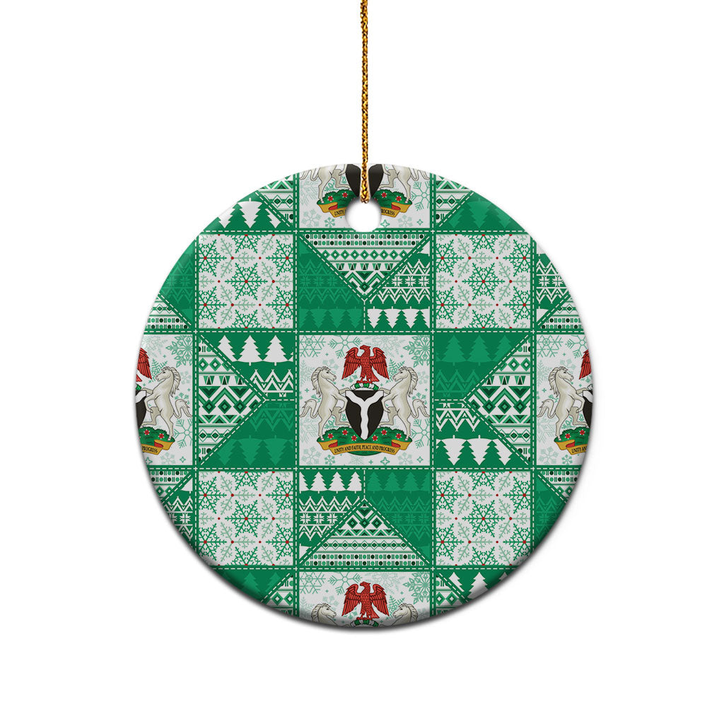 Nigeria Christmas Ceramic Ornament Patchwork Style