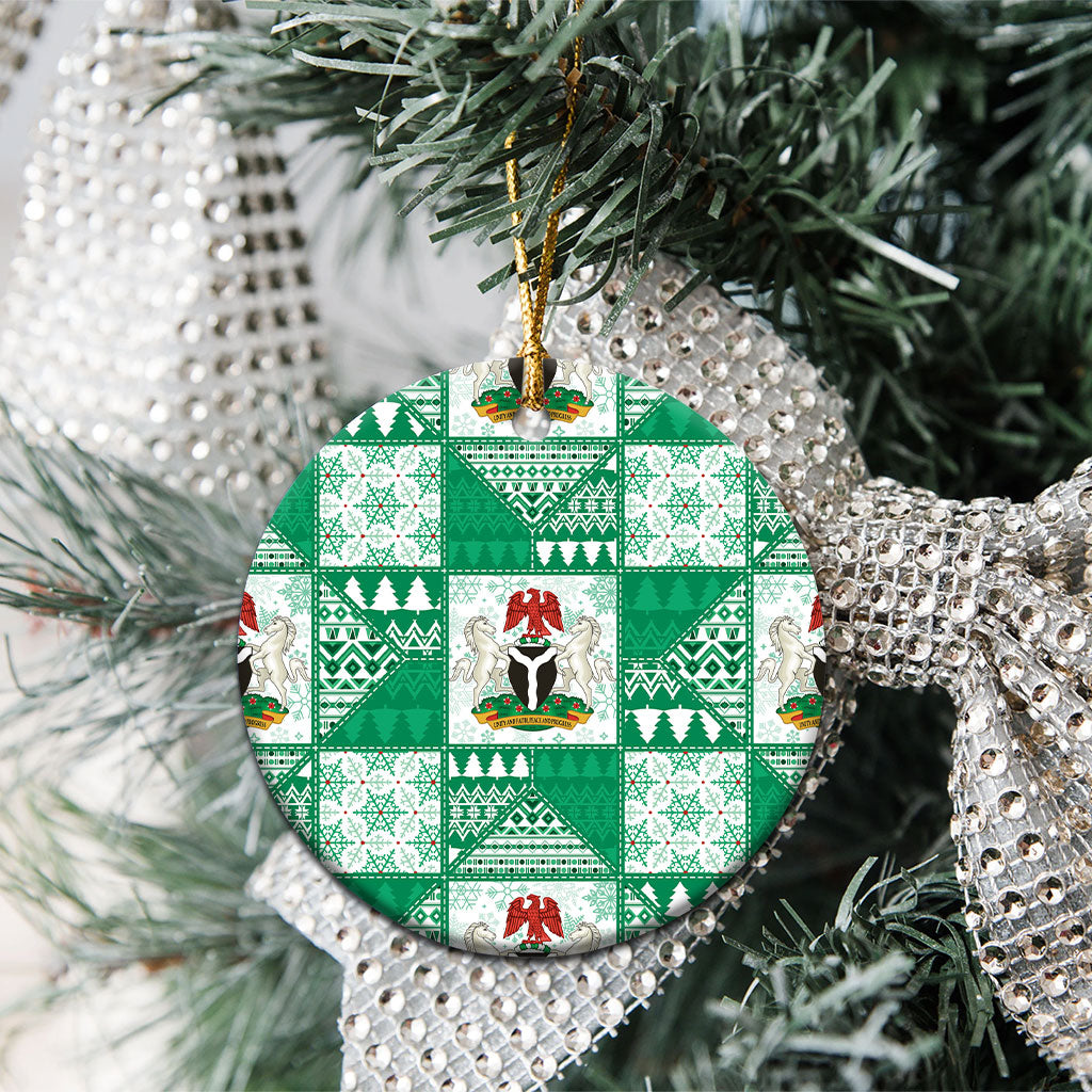 Nigeria Christmas Ceramic Ornament Patchwork Style