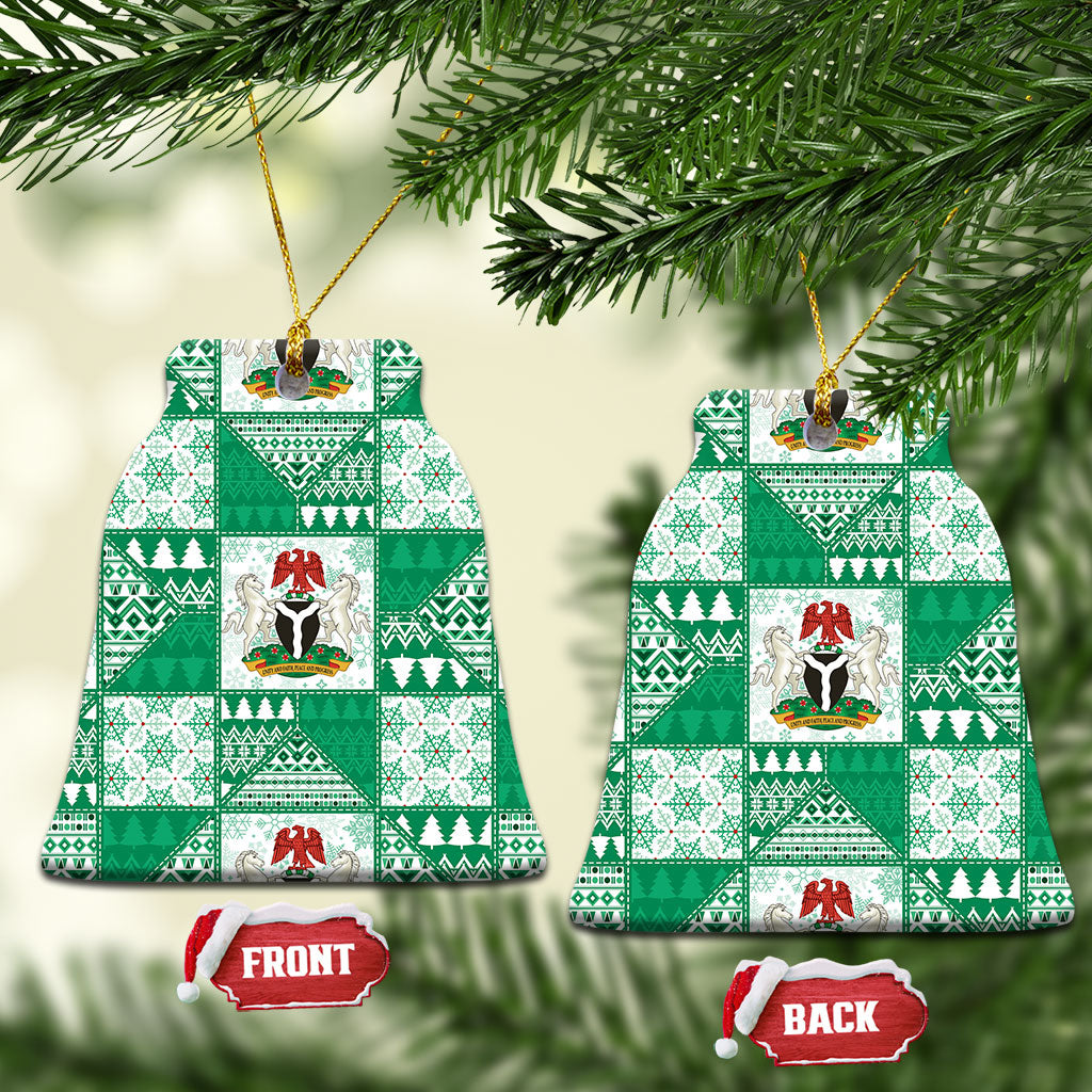 Nigeria Christmas Ceramic Ornament Patchwork Style