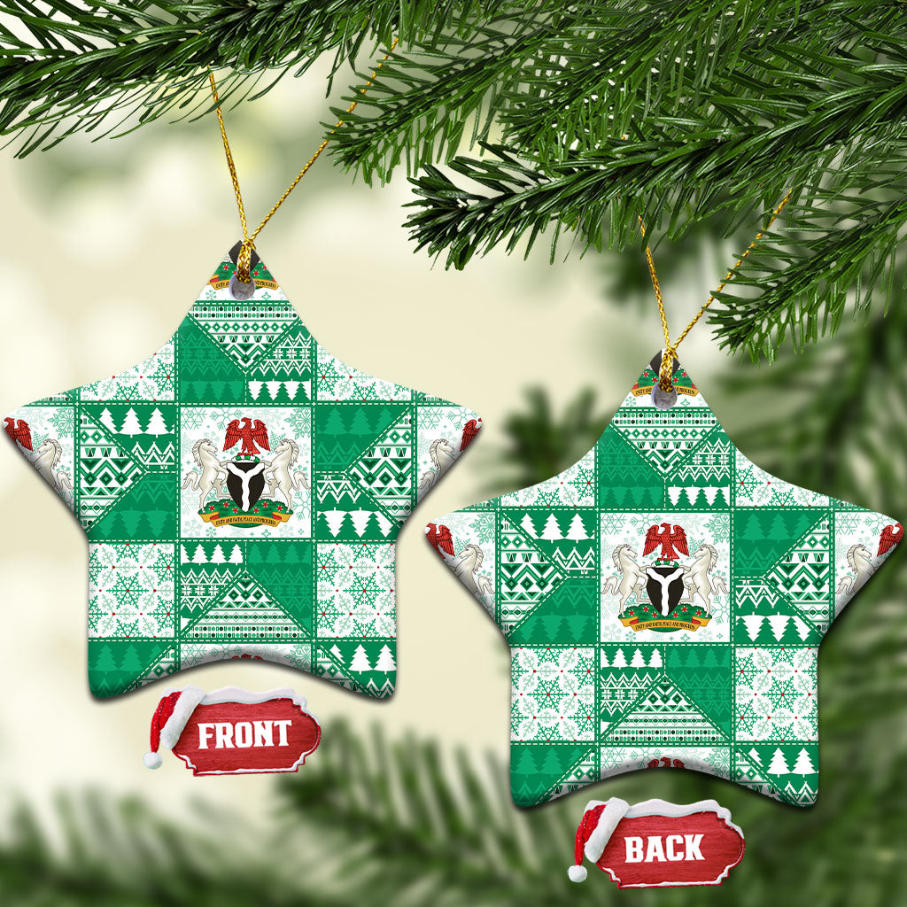 Nigeria Christmas Ceramic Ornament Patchwork Style