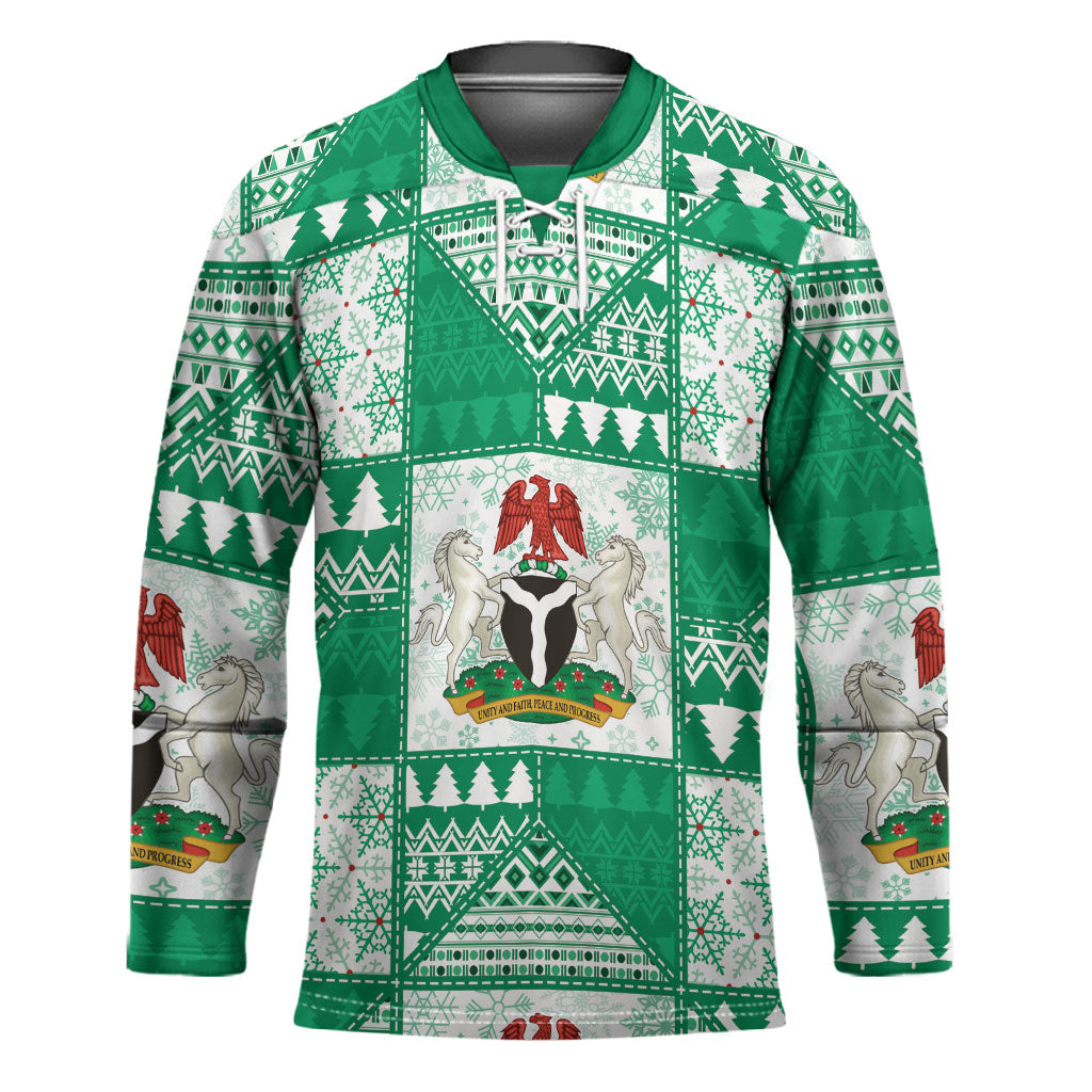 Nigeria Christmas Hockey Jersey Patchwork Style