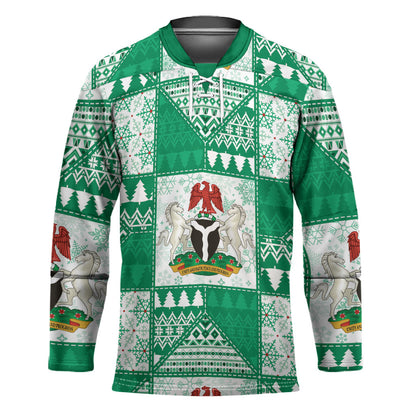 Nigeria Christmas Hockey Jersey Patchwork Style