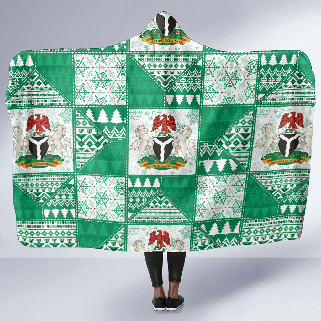 Nigeria Christmas Hooded Blanket Patchwork Style