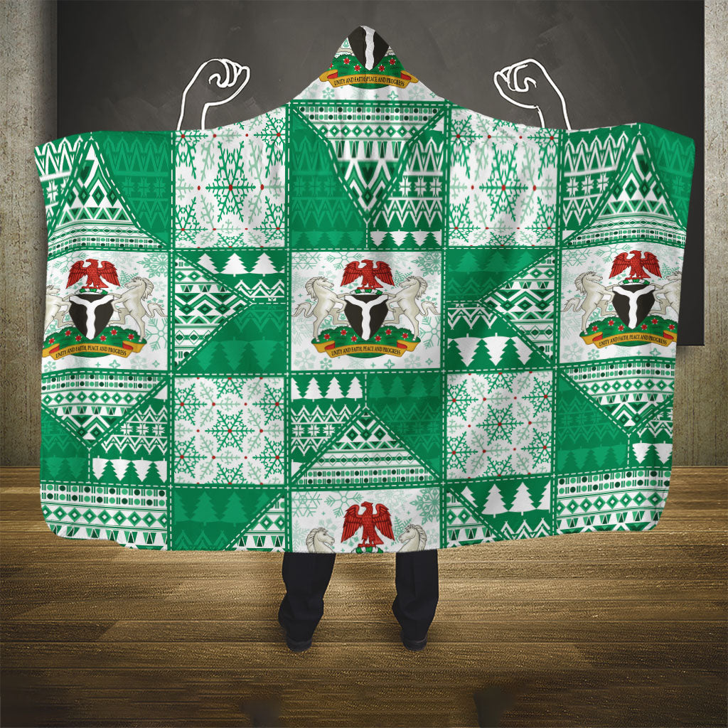 Nigeria Christmas Hooded Blanket Patchwork Style