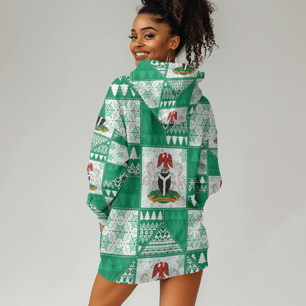 Nigeria Christmas Hoodie Dress Patchwork Style