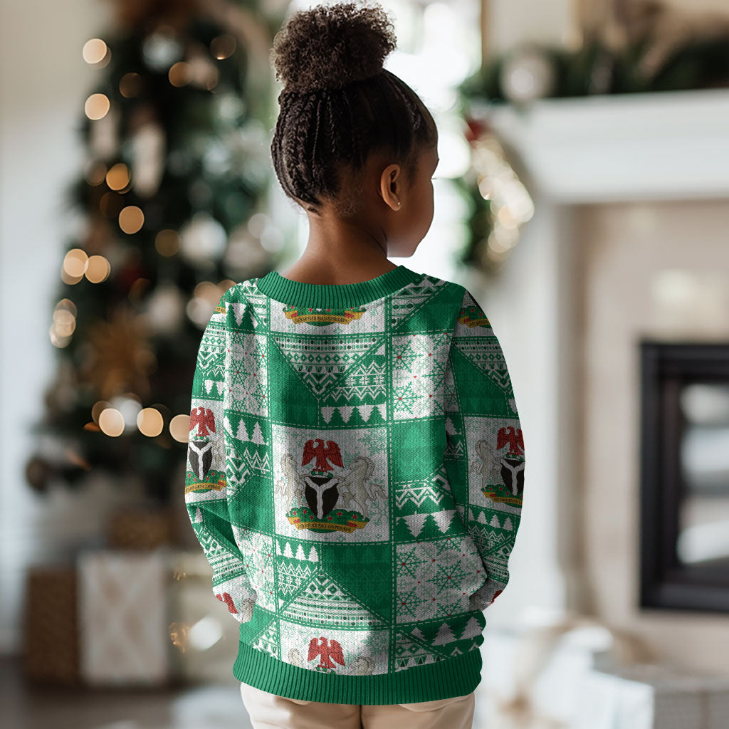 Nigeria Christmas Kid Ugly Christmas Sweater Patchwork Style