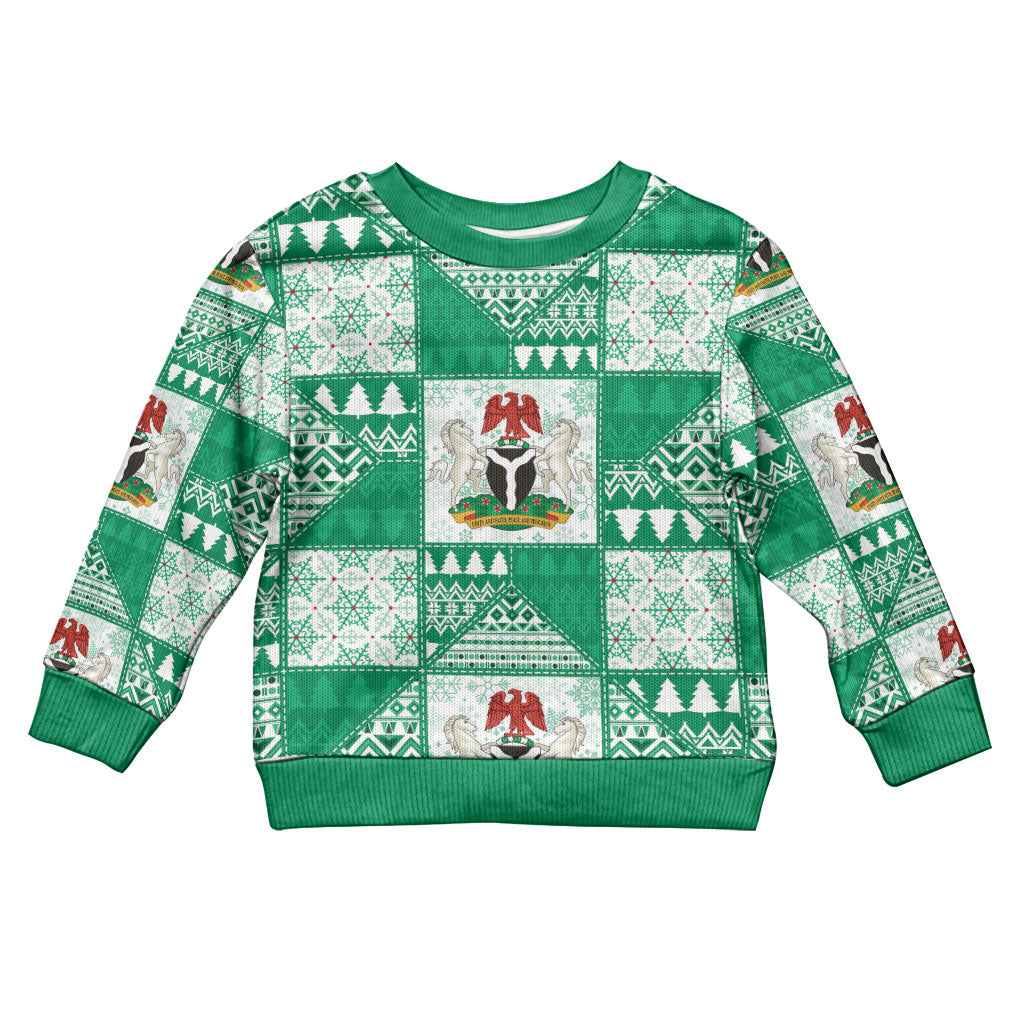Nigeria Christmas Kid Ugly Christmas Sweater Patchwork Style