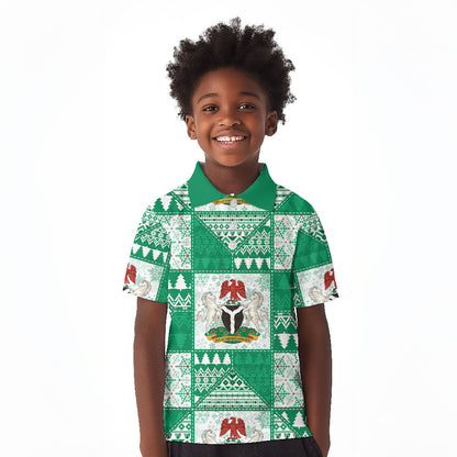 Nigeria Christmas Kid Polo Shirt Patchwork Style