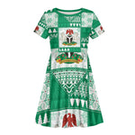 Nigeria Christmas Kid Short Sleeve Dress Patchwork Style