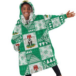 Nigeria Christmas Kid Wearable Blanket Hoodie Patchwork Style