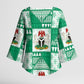Nigeria Christmas Kimono Sleeve Blouse Patchwork Style
