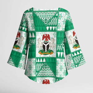 Nigeria Christmas Kimono Sleeve Blouse Patchwork Style