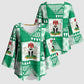 Nigeria Christmas Kimono Sleeve Blouse Patchwork Style
