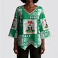 Nigeria Christmas Kimono Sleeve Blouse Patchwork Style
