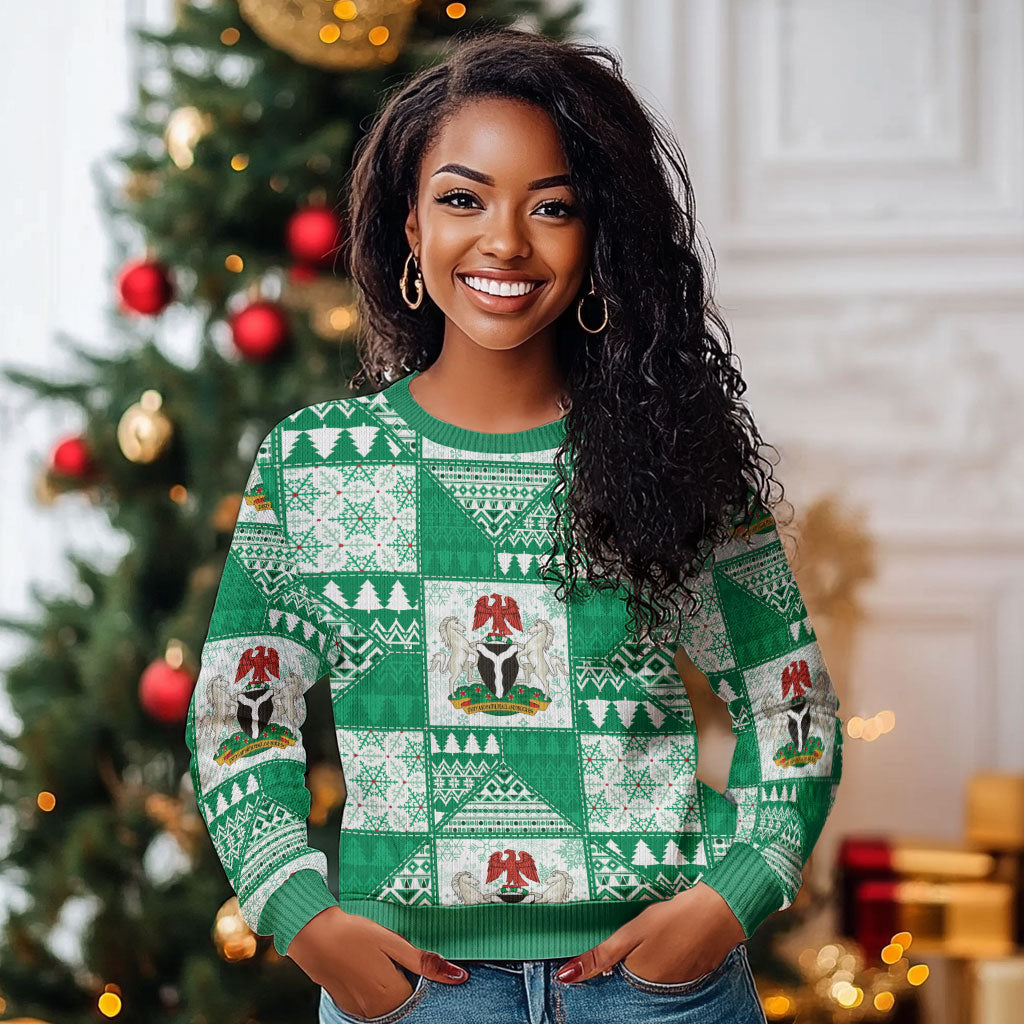 Nigeria Christmas Ugly Christmas Sweater Patchwork Style