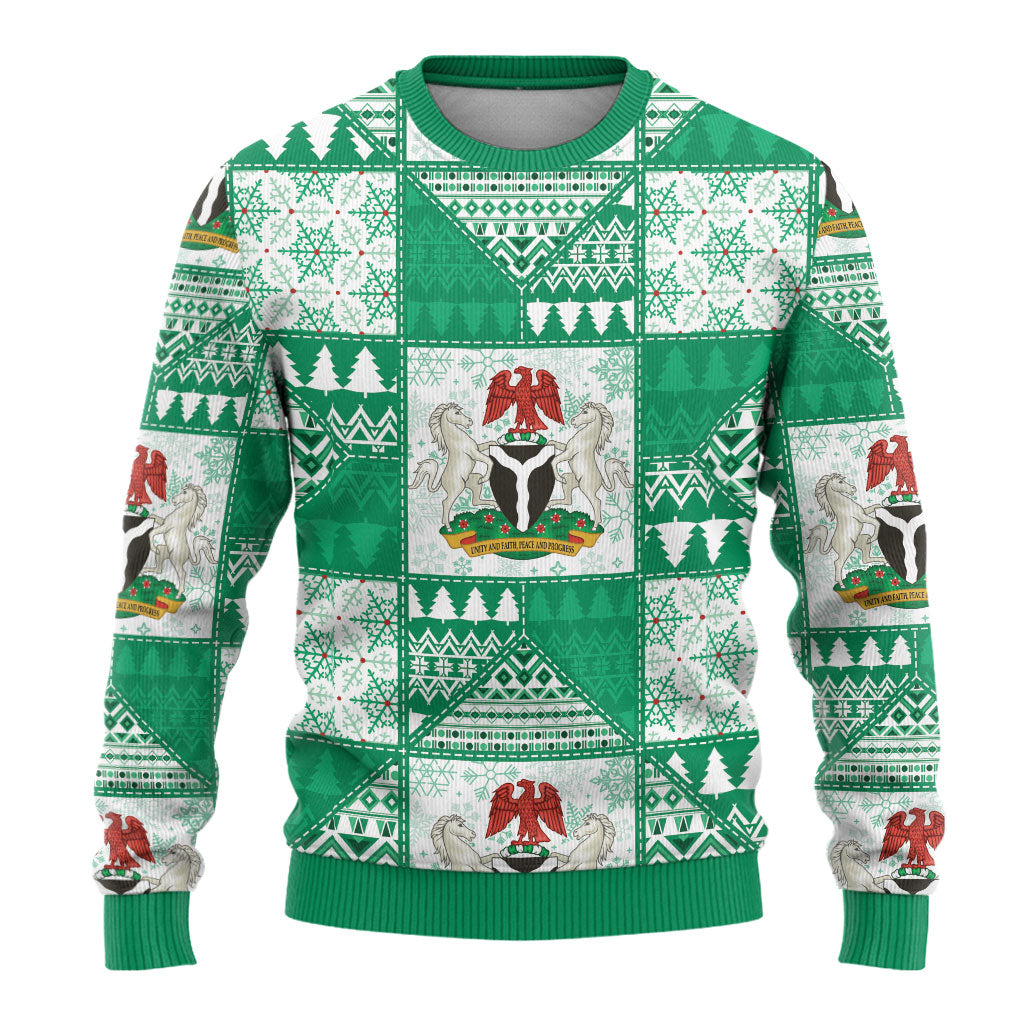 Nigeria Christmas Ugly Christmas Sweater Patchwork Style