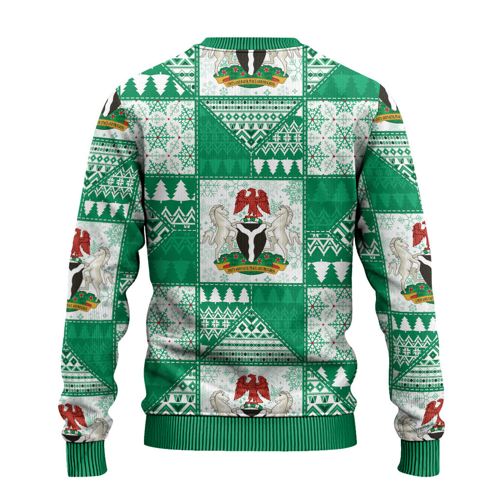 Nigeria Christmas Ugly Christmas Sweater Patchwork Style