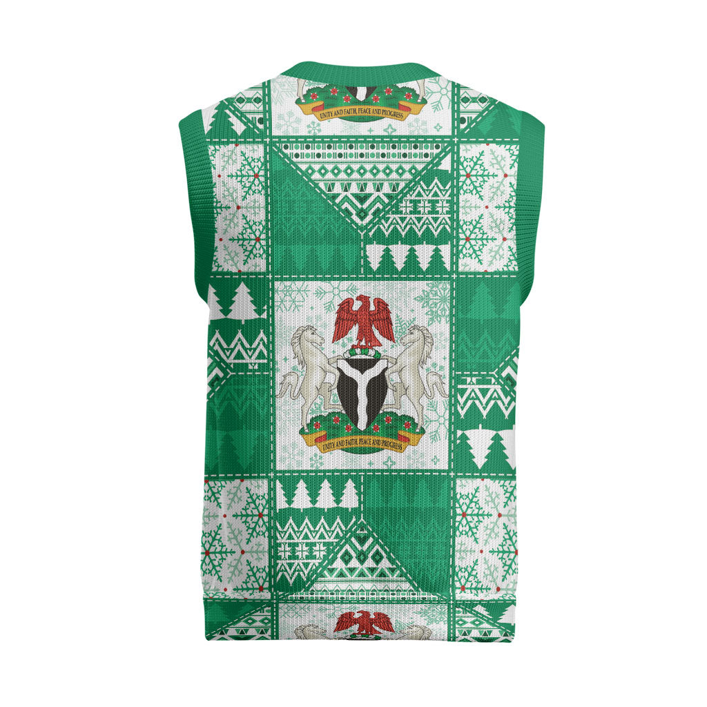 Nigeria Christmas Knitted V-Neck Vest Patchwork Style