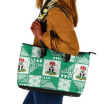 Nigeria Christmas Leather Tote Bag Patchwork Style