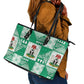 Nigeria Christmas Leather Tote Bag Patchwork Style