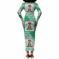 Nigeria Christmas Long Sleeve Bodycon Dress Patchwork Style