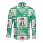 Nigeria Christmas Long Sleeve Button Shirt Patchwork Style