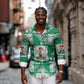 Nigeria Christmas Long Sleeve Button Shirt Patchwork Style