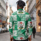 Nigeria Christmas Long Sleeve Button Shirt Patchwork Style