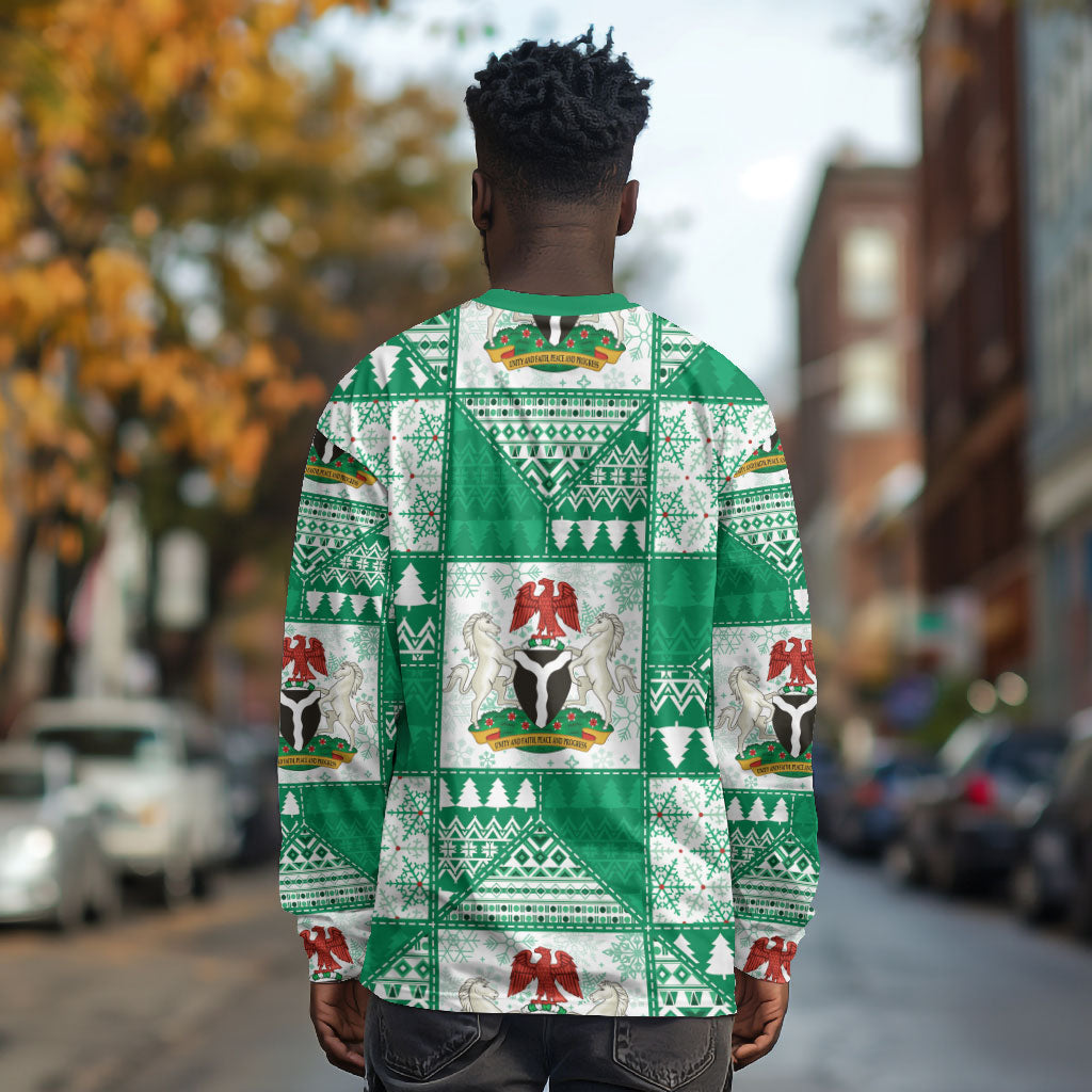 Nigeria Christmas Long Sleeve Shirt Patchwork Style