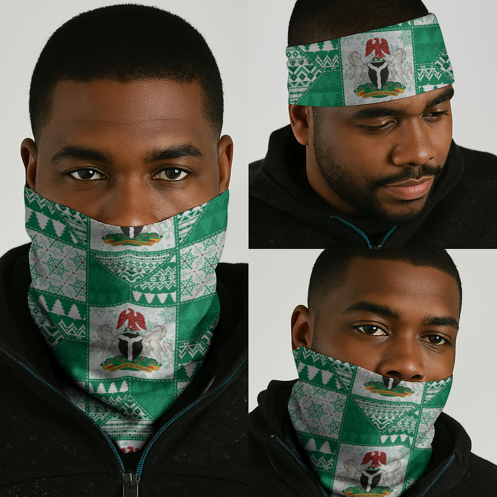 Nigeria Christmas Neck Gaiter Patchwork Style