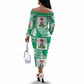 Nigeria Christmas Off The Shoulder Long Sleeve Dress Patchwork Style