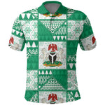 Nigeria Christmas Polo Shirt Patchwork Style