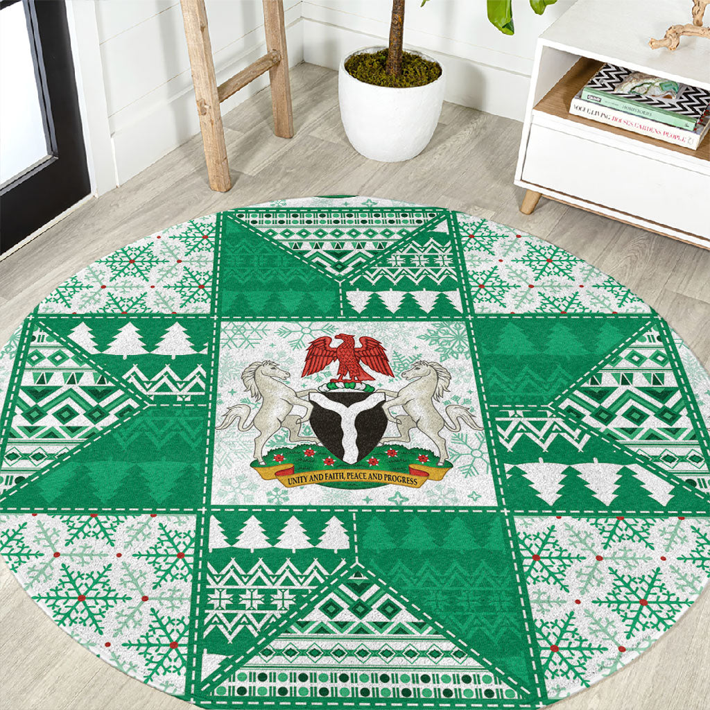 Nigeria Christmas Round Carpet Patchwork Style