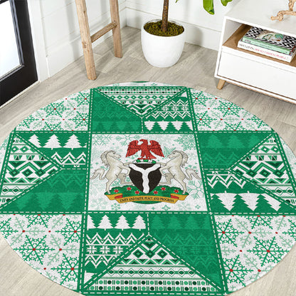Nigeria Christmas Round Carpet Patchwork Style