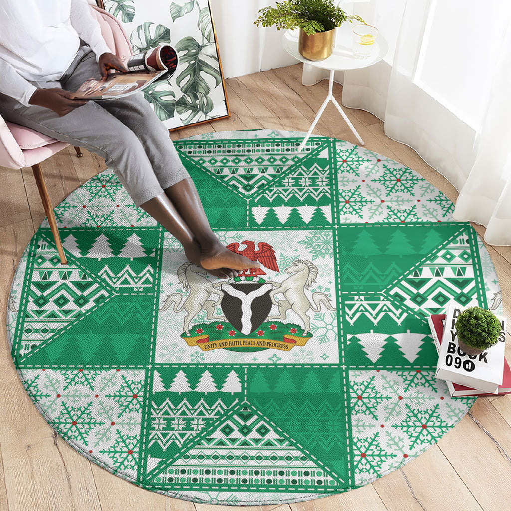 Nigeria Christmas Round Carpet Patchwork Style