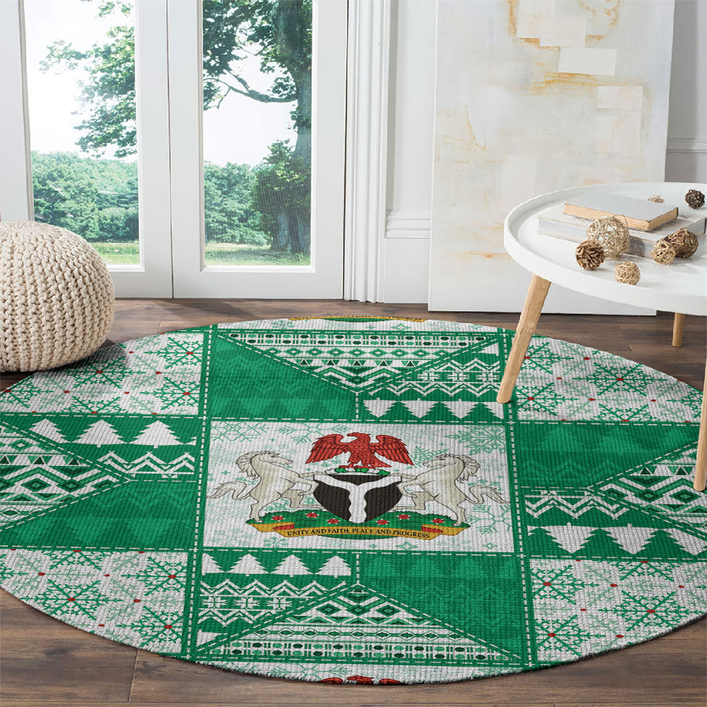 Nigeria Christmas Round Carpet Patchwork Style