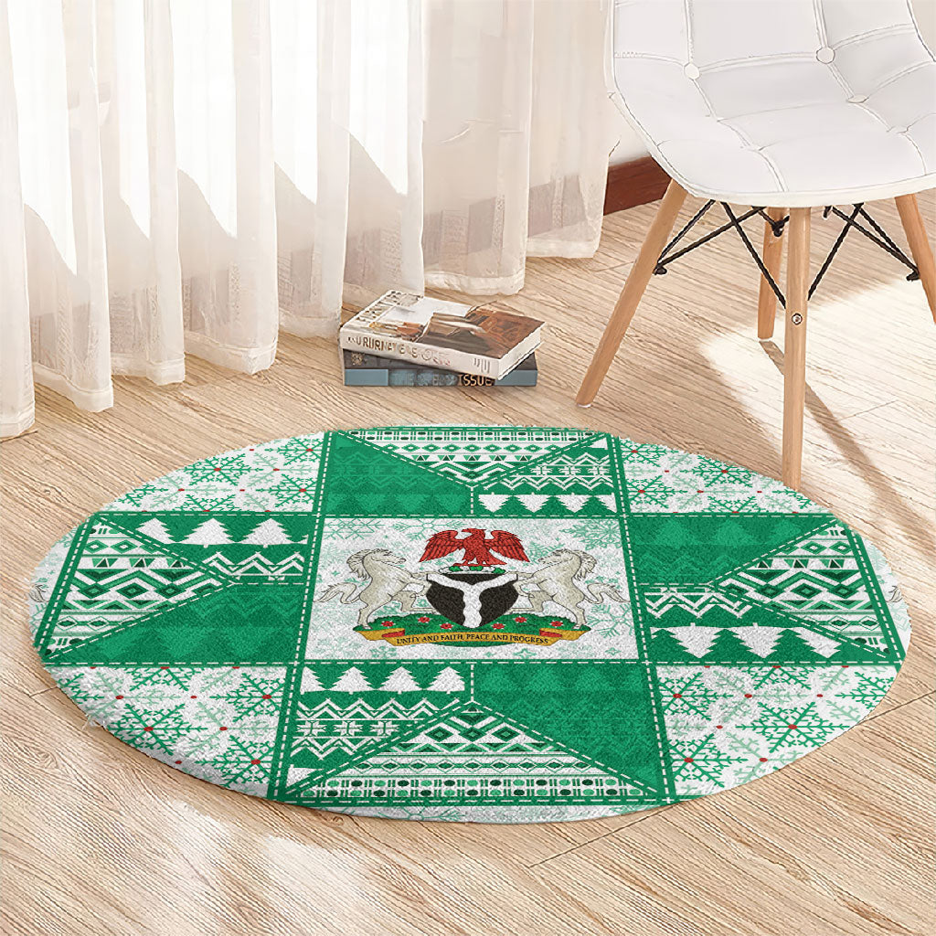 Nigeria Christmas Round Carpet Patchwork Style
