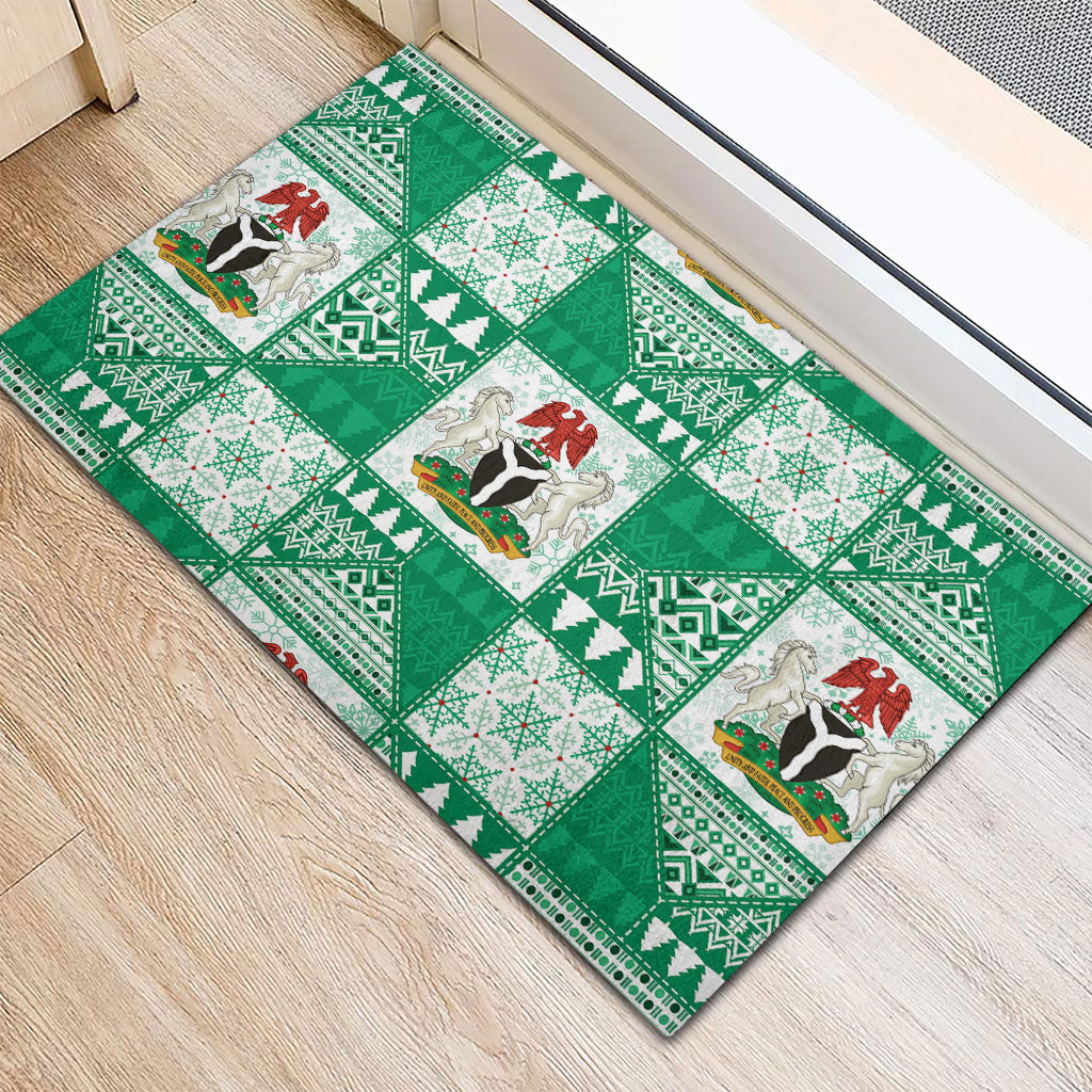 Nigeria Christmas Rubber Doormat Patchwork Style