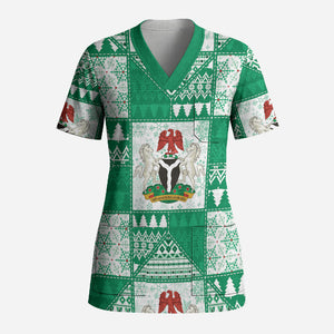 Nigeria Christmas Scrub Top Patchwork Style