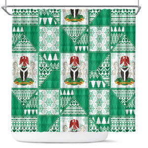 Nigeria Christmas Shower Curtain Patchwork Style