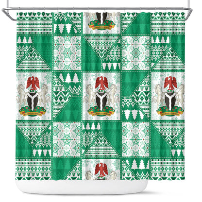 Nigeria Christmas Shower Curtain Patchwork Style