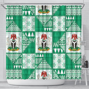 Nigeria Christmas Shower Curtain Patchwork Style