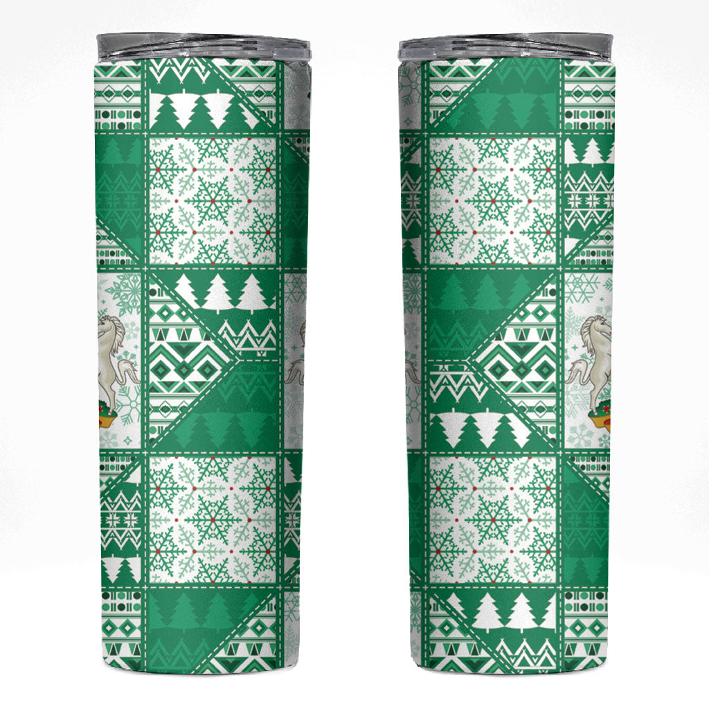 Nigeria Christmas Skinny Tumbler Patchwork Style