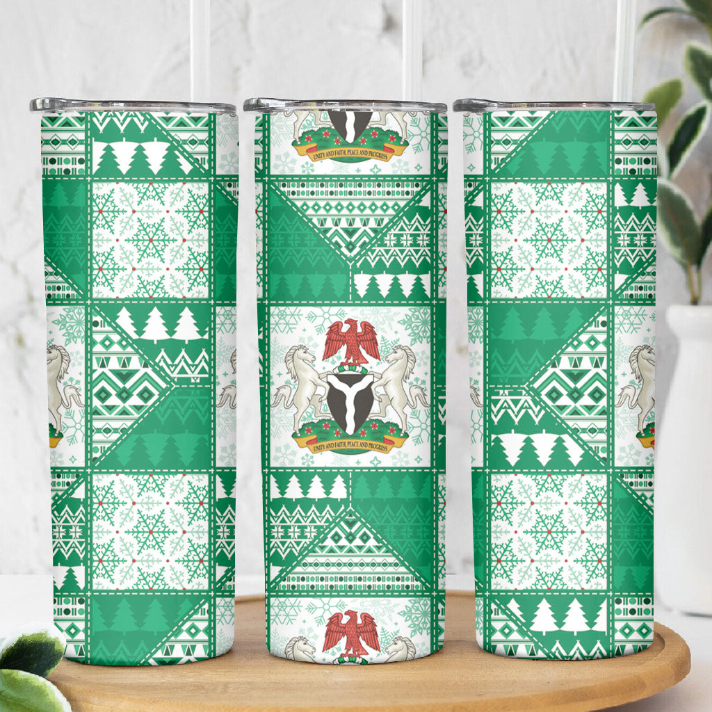 Nigeria Christmas Skinny Tumbler Patchwork Style