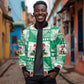 Nigeria Christmas Sleeve Zip Bomber Jacket Patchwork Style