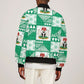 Nigeria Christmas Sleeve Zip Bomber Jacket Patchwork Style