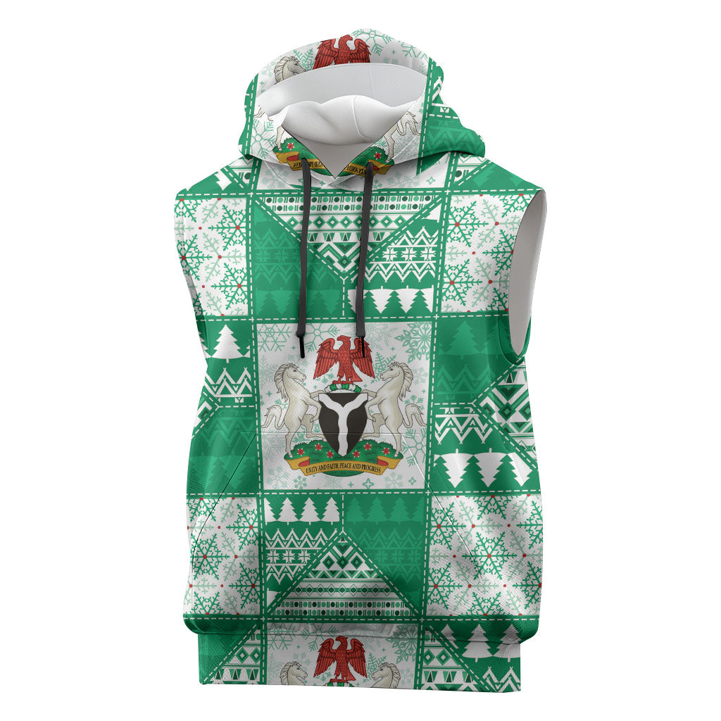 Nigeria Christmas Sleeveless Hoodie Patchwork Style
