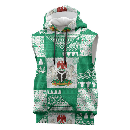 Nigeria Christmas Sleeveless Hoodie Patchwork Style