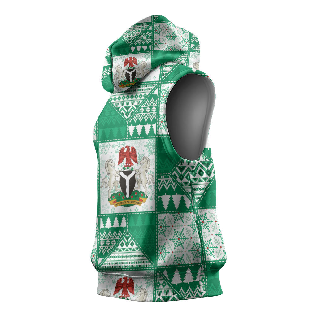 Nigeria Christmas Sleeveless Hoodie Patchwork Style